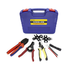 Adjusting Ratcheting Connector Crimper Pliers Wire Terminal Crimping Tool Kit