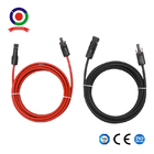 Red Black 10FT 12AWG Solar Panel Extension Cable With Female And Male Connectors