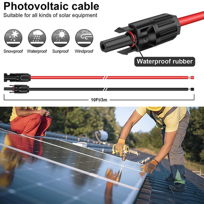 TUV CE ISO9001 6mm2 30A 5meters Double Solar Adaptor Cable DC Extension Cable